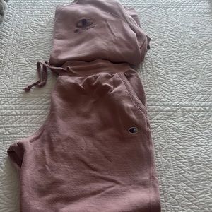 Womens pink champion sweatpants set